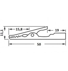 Pinza a coccodrillo non isolata 4mm. (tipo Mueller BU-60)