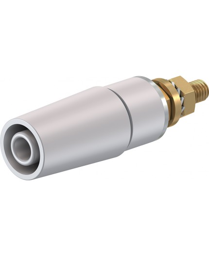 Boccola di sicurezza 4mm. dorata per montaggio sporgente.